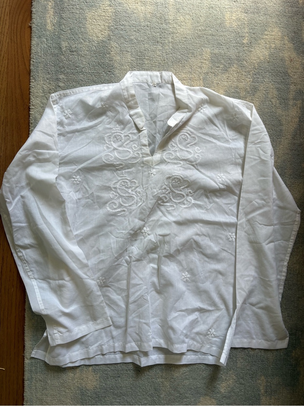 White Embroidered Men's Linen Jacket